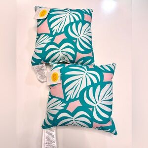Sun Squad Outdoor Tropical Leaf Print Throw Pillows, Set of 2 - 16x16 in